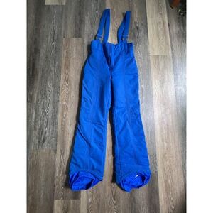 Roffe Ski Bibs Womens Small Blue Excellent Vintage Made in USA Snow Pants Bib